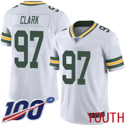 Green Bay Packers Limited White Youth #97 Clark Kenny Road Jersey Nike NFL 100th Season Vapor Untouchable->youth nfl jersey->Youth Jersey